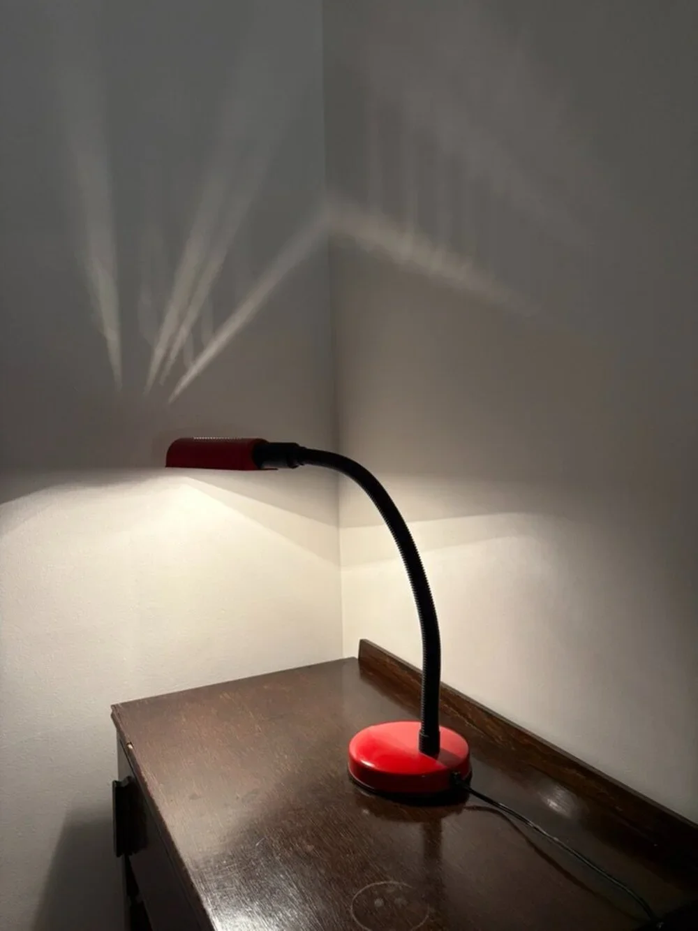 Vintage Italian Red Veneta Lumi Lamp